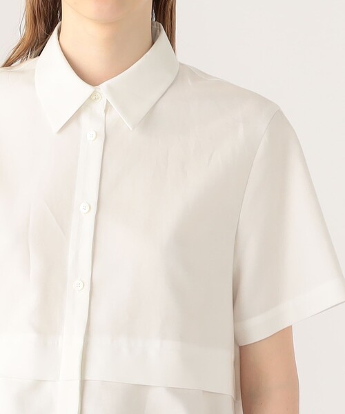 タイプライターダブルクロス アシンメトリックフリルシャツ（シャツ