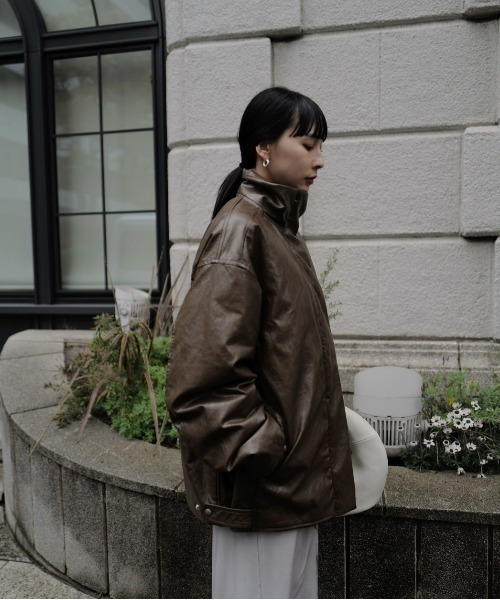 Ameri（アメリ）の「PASTING LIKE SYNTHETIC LEATHER JACKET（その他