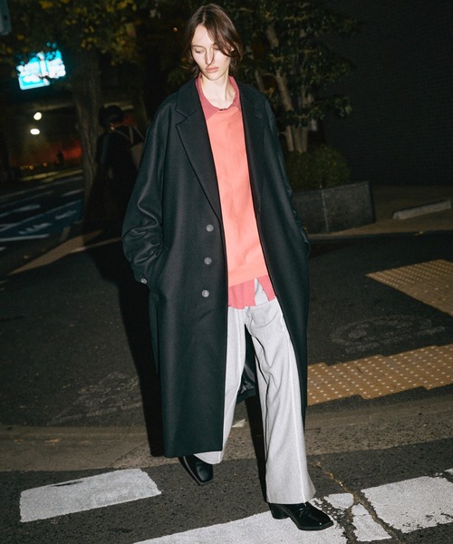 UNISEX》Super170s Prime-Over Melton Chesterfield Coat/プライム