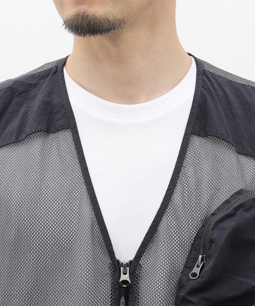 セール】BOILER ROOM / ボイラールーム MESH CARGO VEST SS24JK04BLK