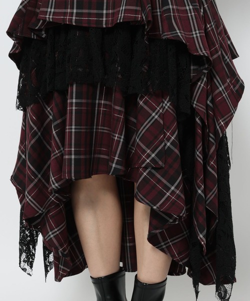 HARE（ハレ）の「タータンチェックティアードスカート(HARE)（スカート