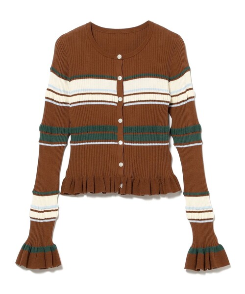 リブ マルチボーダー カーディガン（ニット/セーター）｜Ray BEAMS