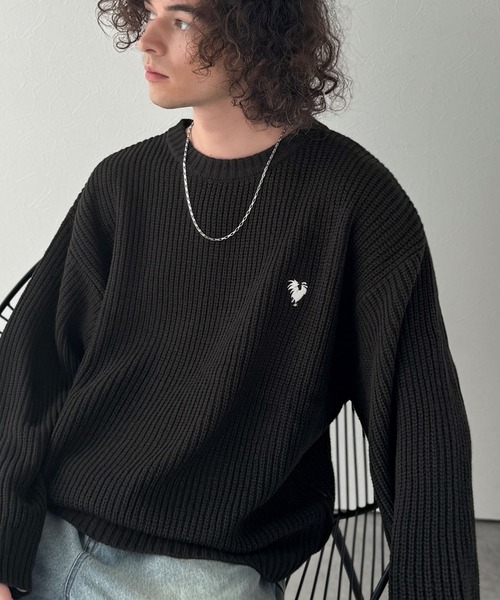 セール】「ミニマル派の1着。」畔編みオーバーサイズクルーネック