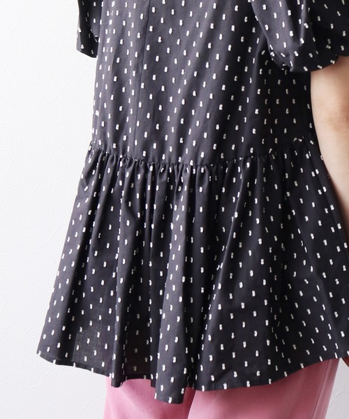 TSURU by MARIKO OIKAWA ドット柄半袖トップス36 黒