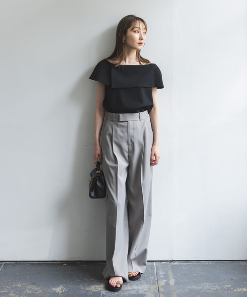 Noble コンパクトストレッチケープブラウス ノーブル（NOBLE