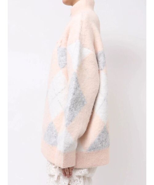 セール】fluffyアーガイルZIPニット（ニット/セーター）｜merry jenny