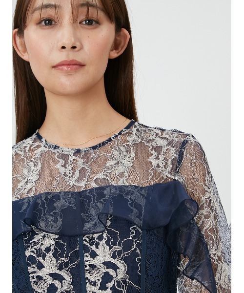 FRAY I.D（フレイアイディー）の「コンビネーションレースフレアドレス