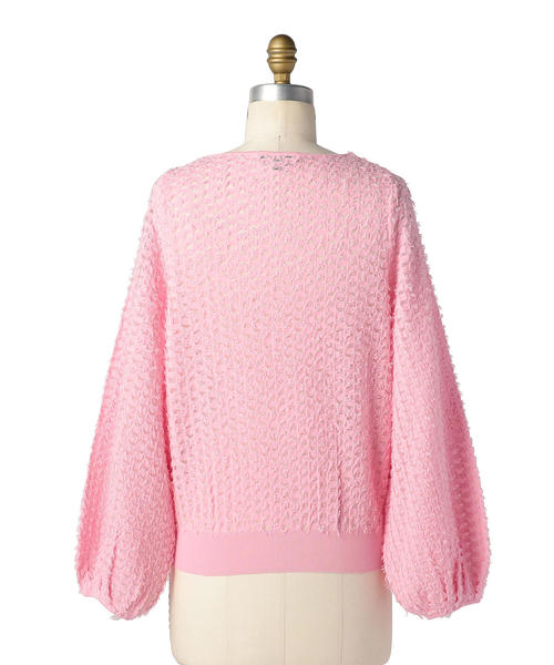 Drawer（ドゥロワー）の「Drawer 16Gフリンジ編みニット（ピンク