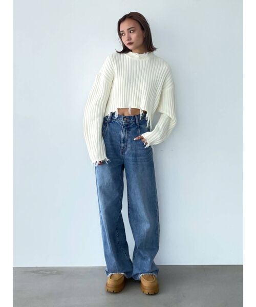 EMODA（エモダ）の「ルーズワイドハイウエストジーンズ（デニムパンツ