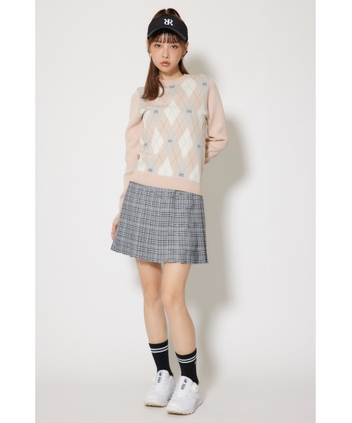 RIENDA GOLF】アーガイルジャガードニットトップス 秋服 冬服（ニット