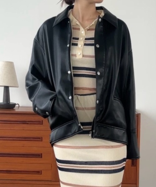 SNIDEL（スナイデル）の「フェイクレザーブルゾン（ブルゾン）」 - WEAR