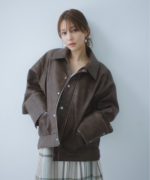 SNIDEL（スナイデル）の「フェイクレザーブルゾン（ブルゾン）」 - WEAR