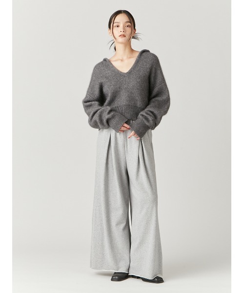 FRAY I.D（フレイアイディー）の「ショートニットフーディー（ニット