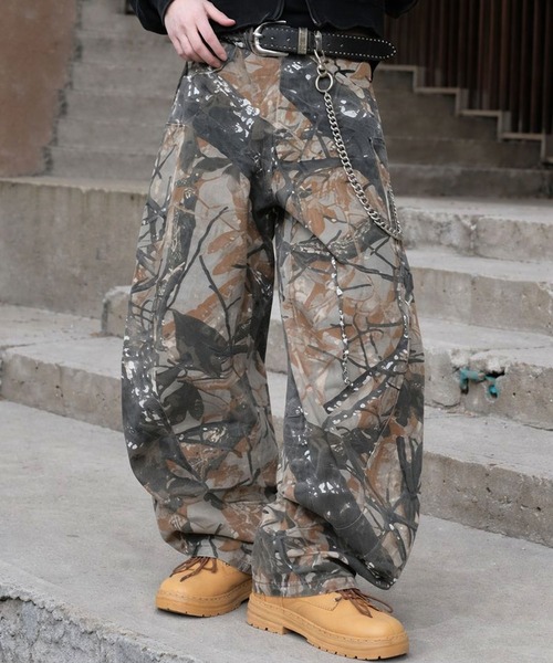 カモフラージュ柄パンツ/バルーンカーブシルエット/リアルツリー/ 迷彩