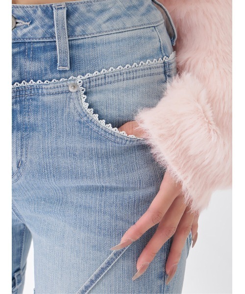 ピコレースハイウエストフレアデニム（デニムパンツ）｜Darich