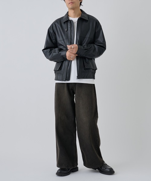 ヴィンテージレザーライクA2フライトジャケット（ブルゾン）｜COLONY