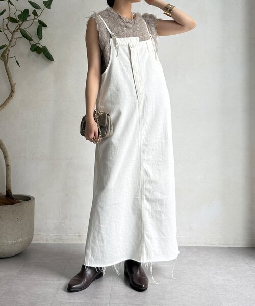 裾フリンジデニムジャンスカ（ワンピース）｜DouDou（ドゥドゥ）の