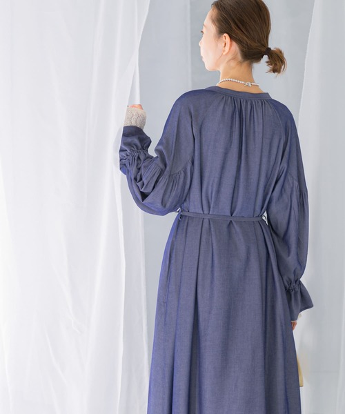 セール】デニムライクギャザーワンピース（ワンピース）｜URBAN