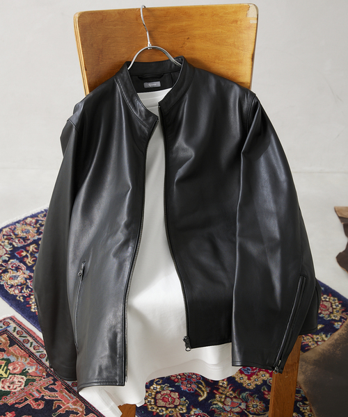 セール】ラムレザー シングルライダースジャケット（ライダース