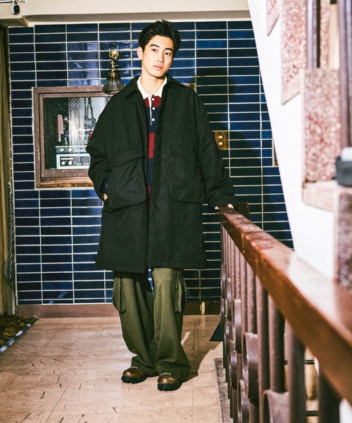 セール】中綿パッチステンカラーコート（ステンカラーコート）｜niko