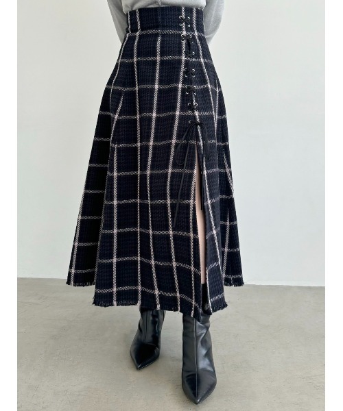 SNIDEL（スナイデル）の「【WEB限定】チェックスリットデザインロング