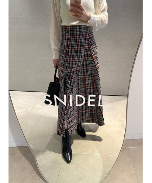 SNIDEL（スナイデル）の「【WEB限定】チェックスリットデザインロング
