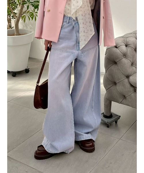 WEB限定00サイズ】ダブルニーカーブワイドデニムパンツ（デニムパンツ