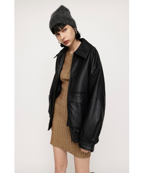SLY（スライ）の「FAUX LEATHER ZIP UP BZ フォー レザー ジップアップ