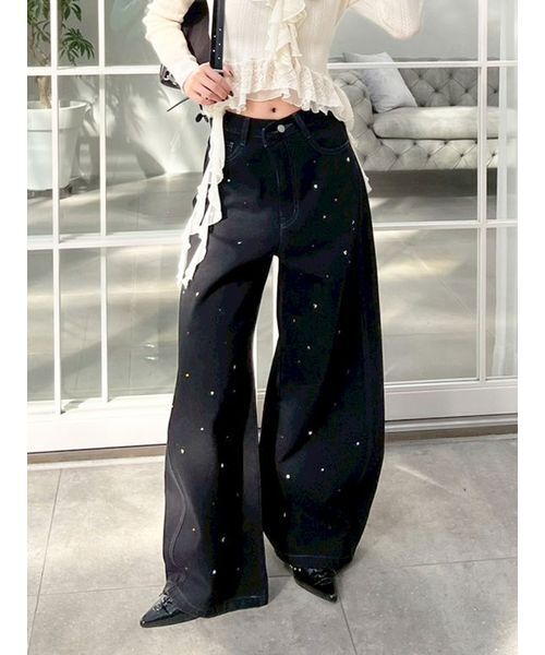 WEB限定00サイズ】[L.B CANDY STOCK]バリエーションビジューデニム