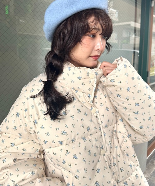 セール】フラワーショートパデットジャケット（ダウンジャケット