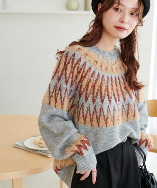 セール】【WEB限定】求心柄プルオーバー（ニット/セーター）｜DISCOAT
