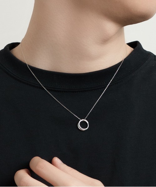 K10 2連サークル ネックレス Large size/45cmチェーン（ネックレス