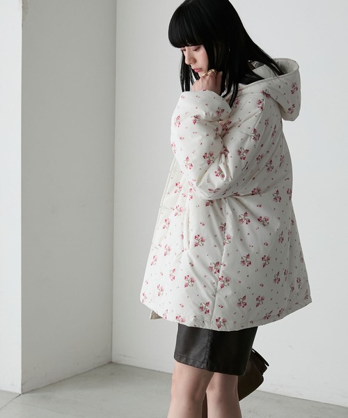 forksy.】花柄リバーシブルフーディ中綿ジャケット forksy.│MONO-MART