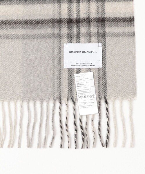 THE INOUE BROTHERS / アルパカ ブラッシュ チェック マフラー 35x180