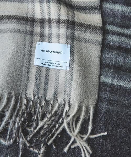THE INOUE BROTHERS / アルパカ ブラッシュ チェック マフラー 35x180