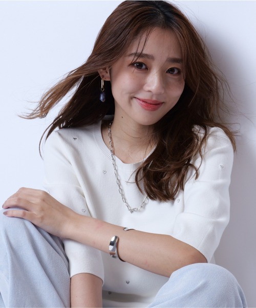 JUSGLITTY（ジャスグリッティー）の「ハート刺繍プルオーバー（ニット