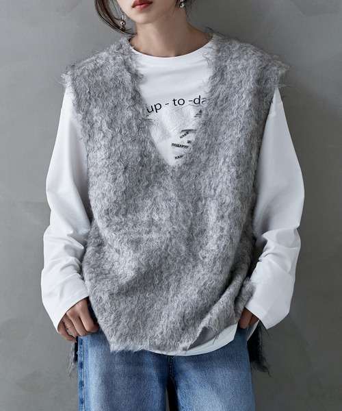 ブークレシャギーニットベスト（ベスト）｜etoll.（エトル）の