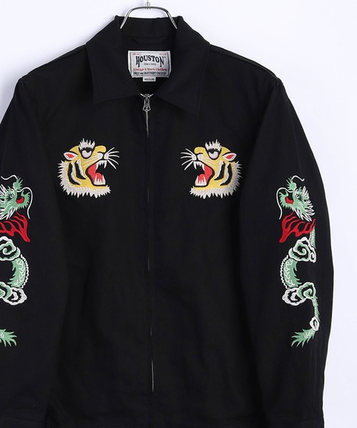 セール】HOUSTON ハリントンジャケット 虎 刺繍（ブルゾン）｜HOUSTON