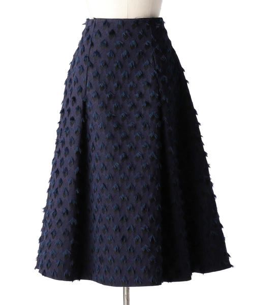 Drawer（ドゥロワー）の「Drawer ネイビージャカードスカート
