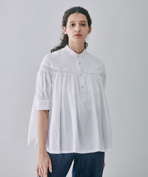 Scye（サイ）の「Scye | リネンタック半袖シャツ WOMEN（シャツ