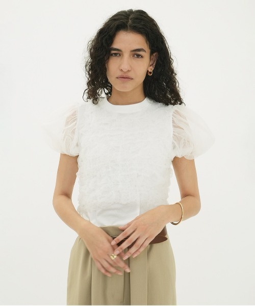 TULLE VEST LAYERED TOPS（その他トップス）｜CLANE（クラネ）の