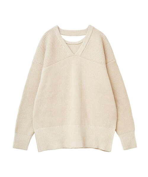 CLANE（クラネ）の「【CLANE/クラネ】W FACE CUT NECK WIDE KNIT TOPS
