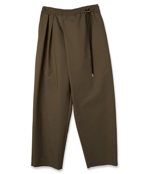 セール】Chambray Gabardine Asymmetrical 2Tuck Drawstring Wrap Wide