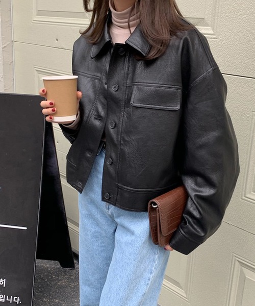 セール】『BENDER TOKYO』オーバーサイズ クロップド フェイクレザー