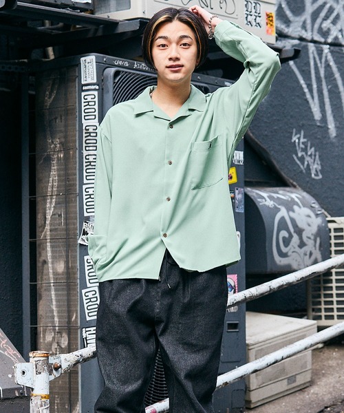 ▽WEB限定 KANGOL/カンゴール 別注 L/Sリラックスオープンカラーシャツ