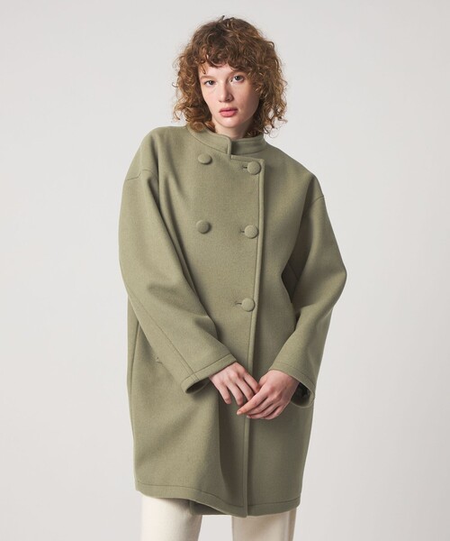 セール】＜Steven Alan＞ビーバー スタンドカラー コート（ノーカラー