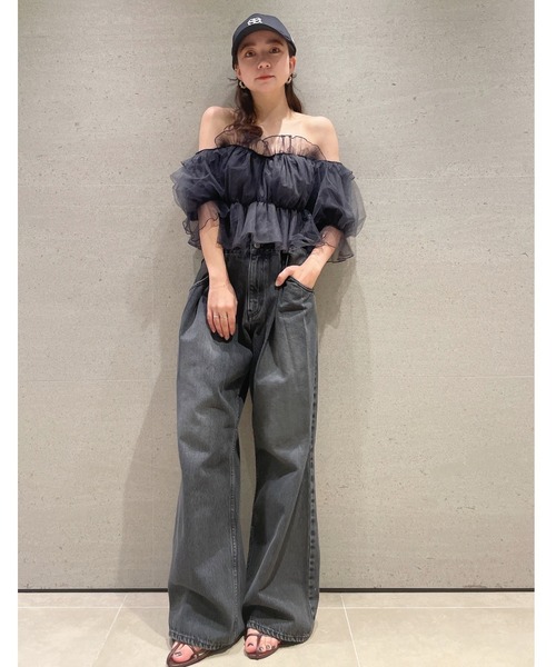 SNIDEL（スナイデル）の「ボリュームギャザーフリルオフショルブラウス