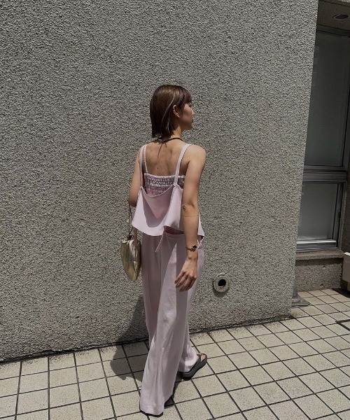 Ameri（アメリ）の「VEST SET BARE TOP ROMPERS（つなぎ