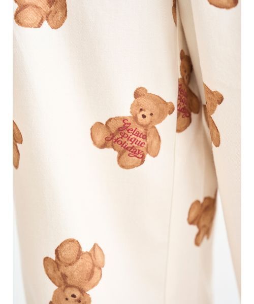 セール】【HOLIDAY】ベア柄ネルロングパンツ（ルームウェア/パジャマ