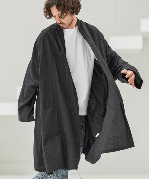 mcg3660-Cotton Rayon Brushed KIMONO Like Gown ガウン（カーディガン